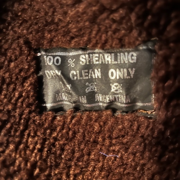 Brown Shearling Leather Vintage Coat - Picture 3 of 11